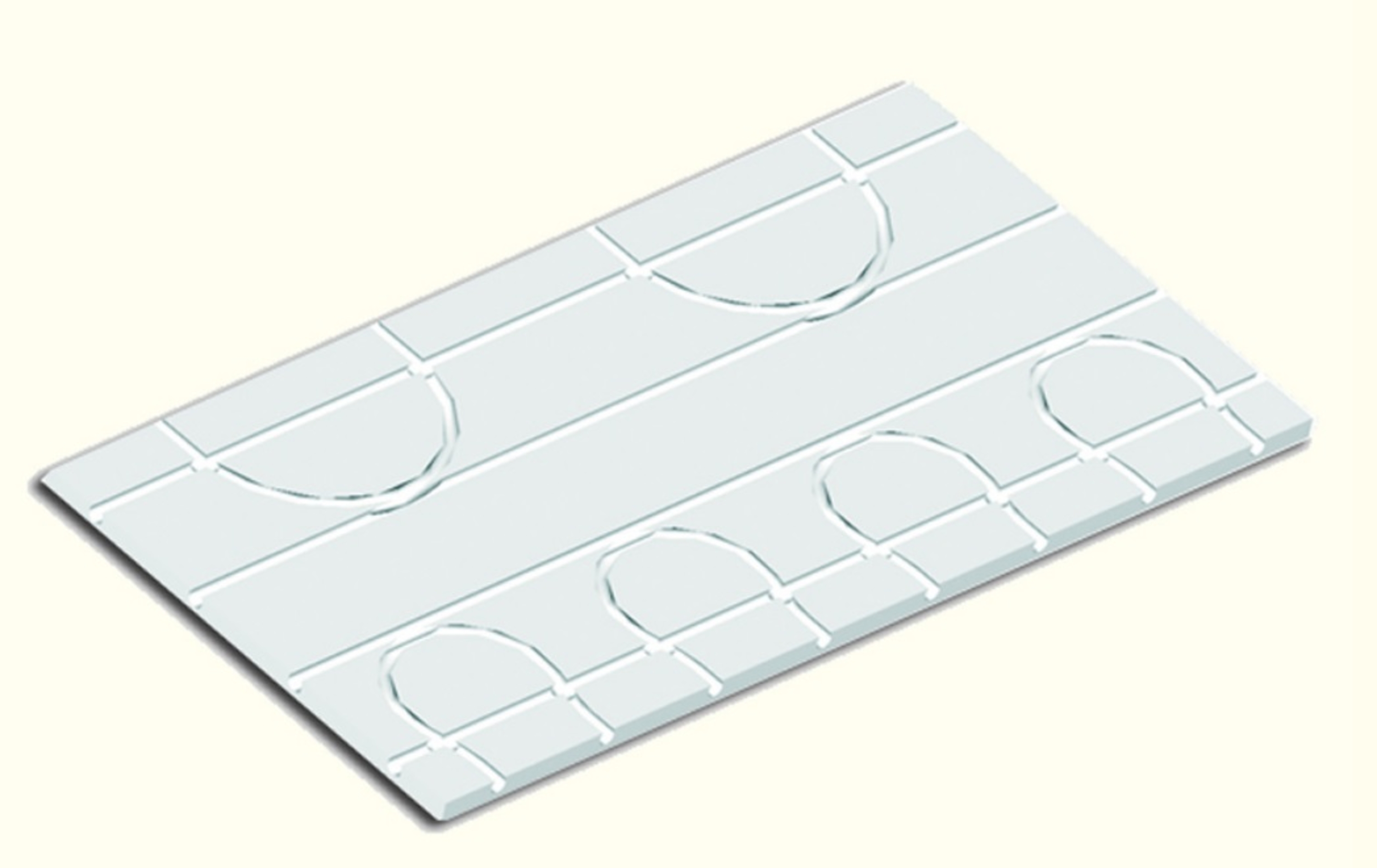  EPS 25 formstøpt plate for 16 mm rør, 1200 x 600 x 25 mm, 7 plater (5,04 m²)