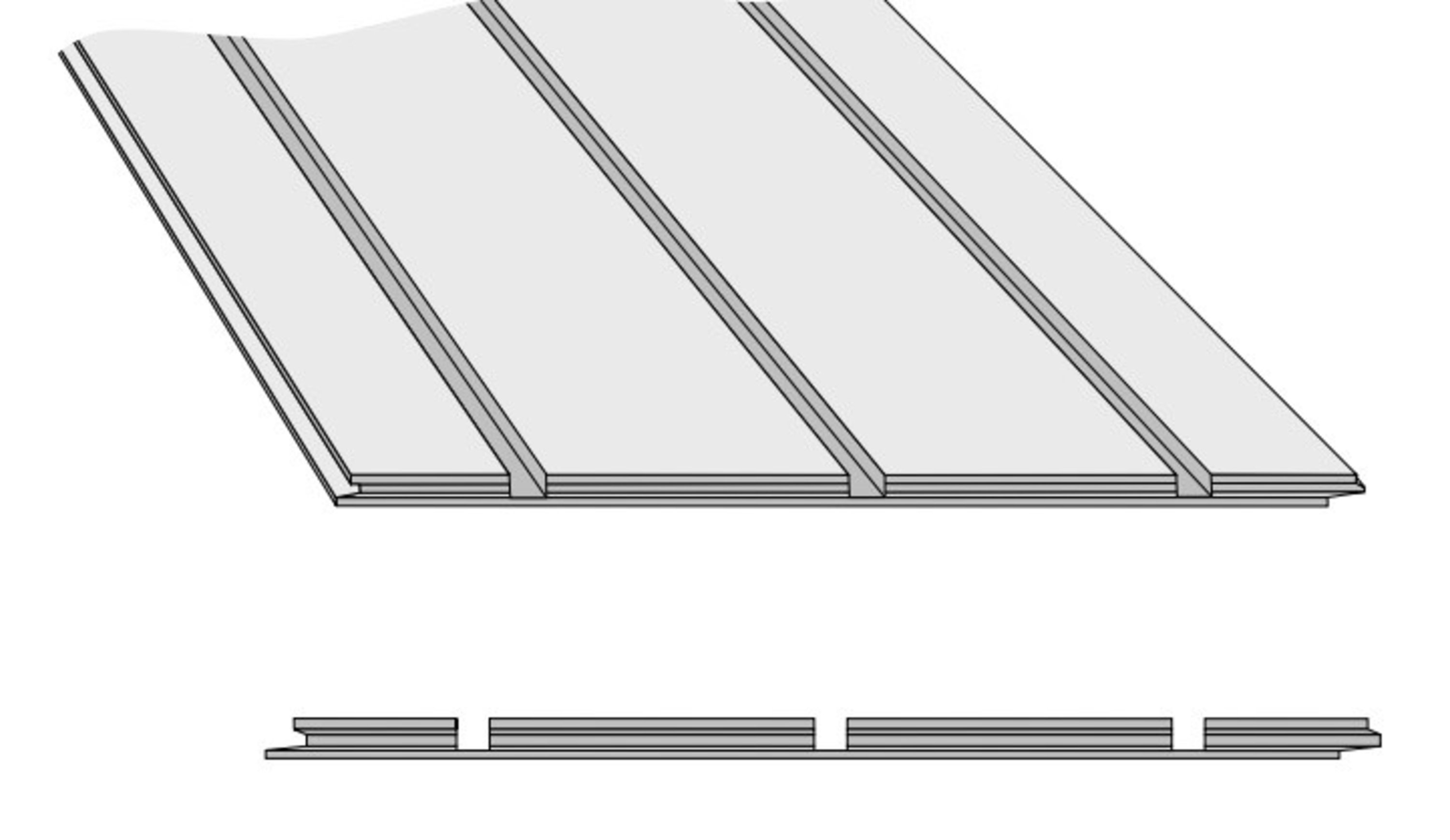 Thermogulv Standard sponplate m/ freste spor, 1,08 m², 1820 x 620 x 22 mm