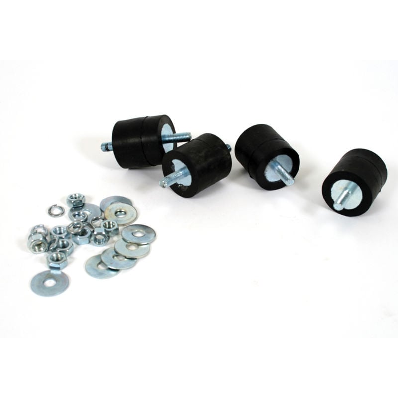 Vibrasjonsdempere, komplett sett store dempere. 4 stk. Ø 8 mm 40/50x34 mm (70-150 kg)