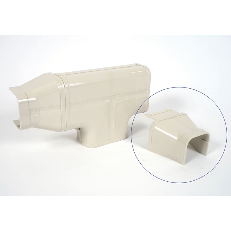 DR-120 l&#248;s overgang for T-stykke, 120 mm til 80 mm, hvit