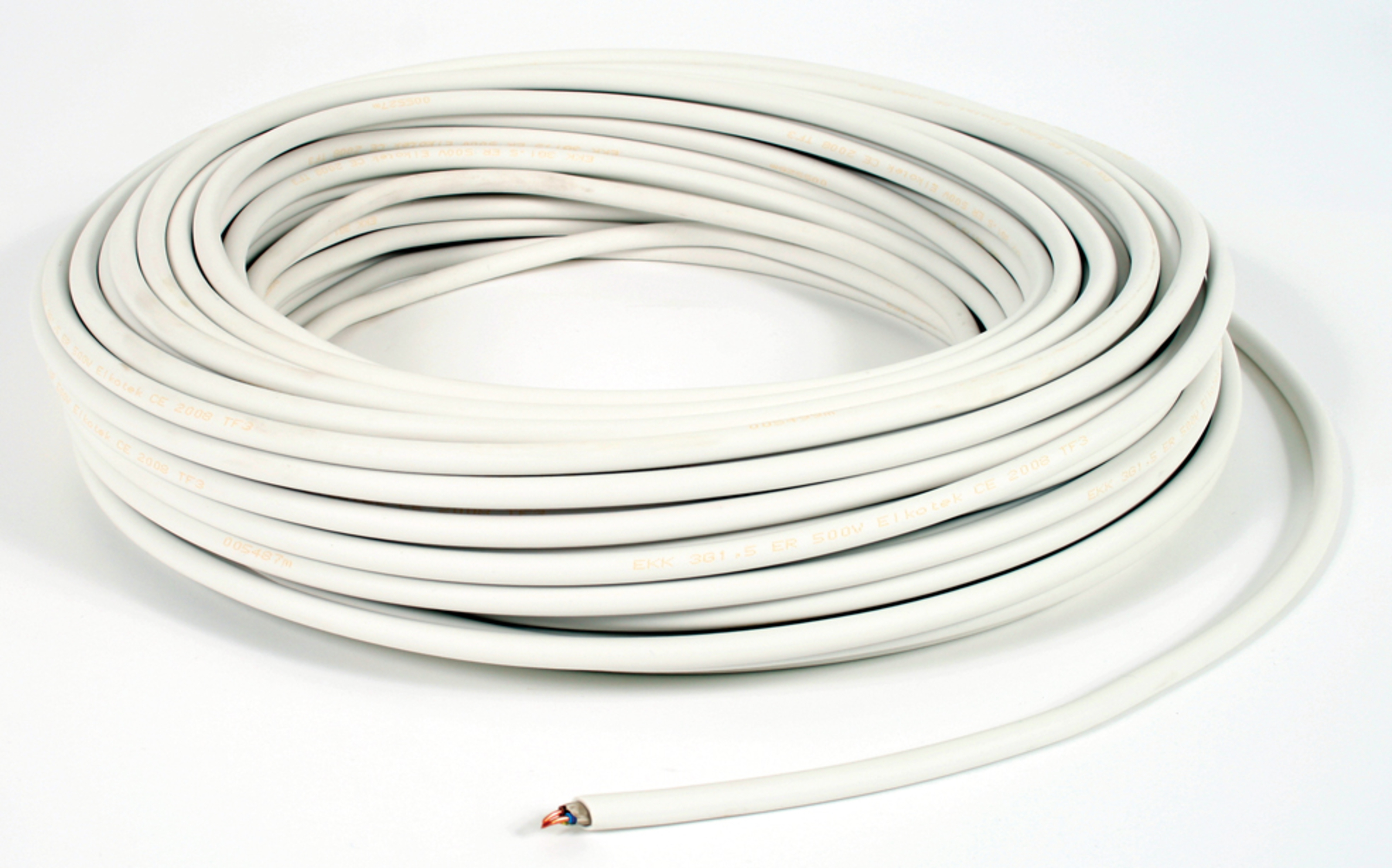 Kabel PFXP 3G, 1,5 mm², Hvit, 50 m