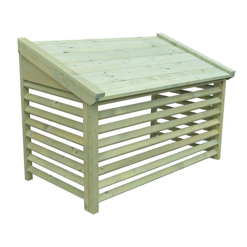 Varmepumpehus, trykkimpregnert. HxBxD: 62-76 x 94 x 52 cm