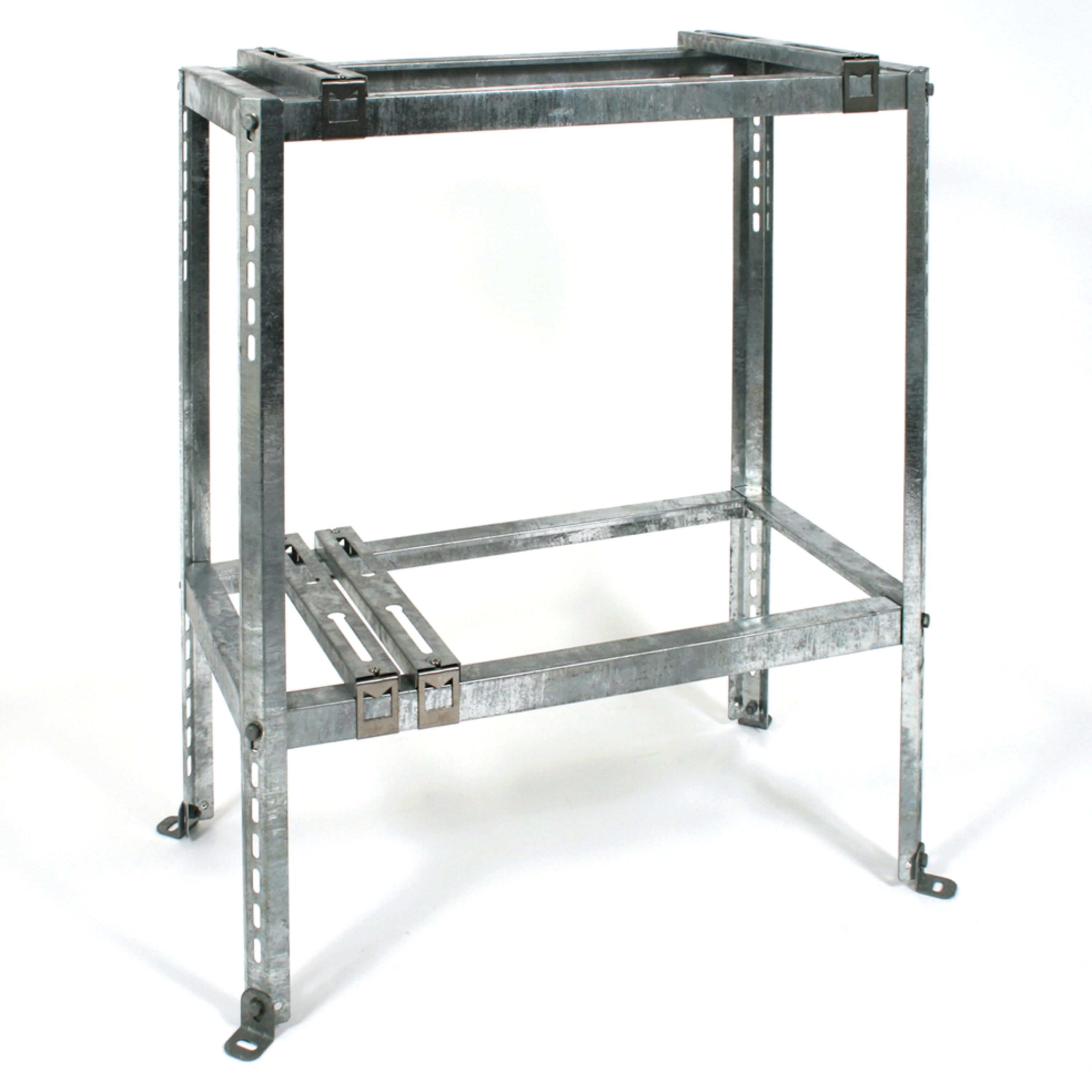 Bakkestativ QKBW-3 for to utedeler. Justerbar høyde på nivåer. Galvanisert