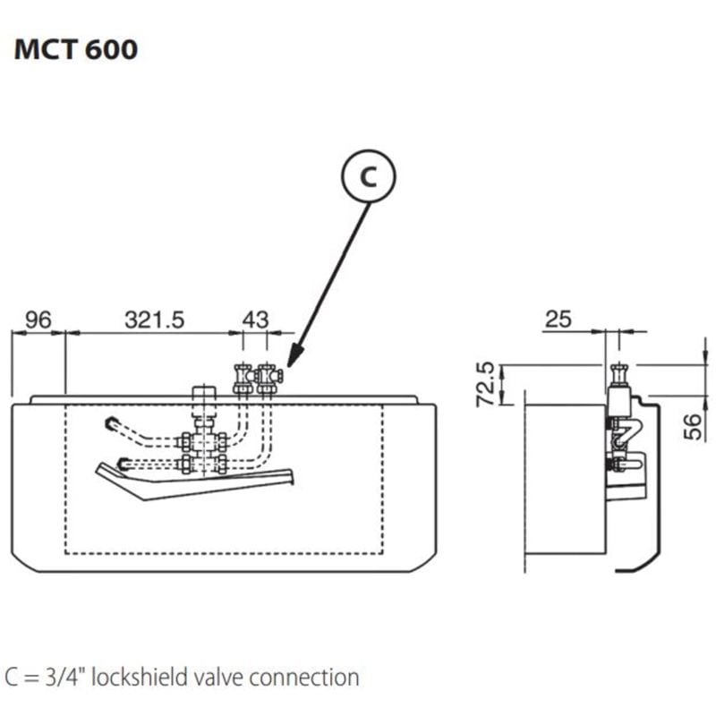 Sabiana 3V2T1-3MCT 3-veisventil m/tilkoblingssett