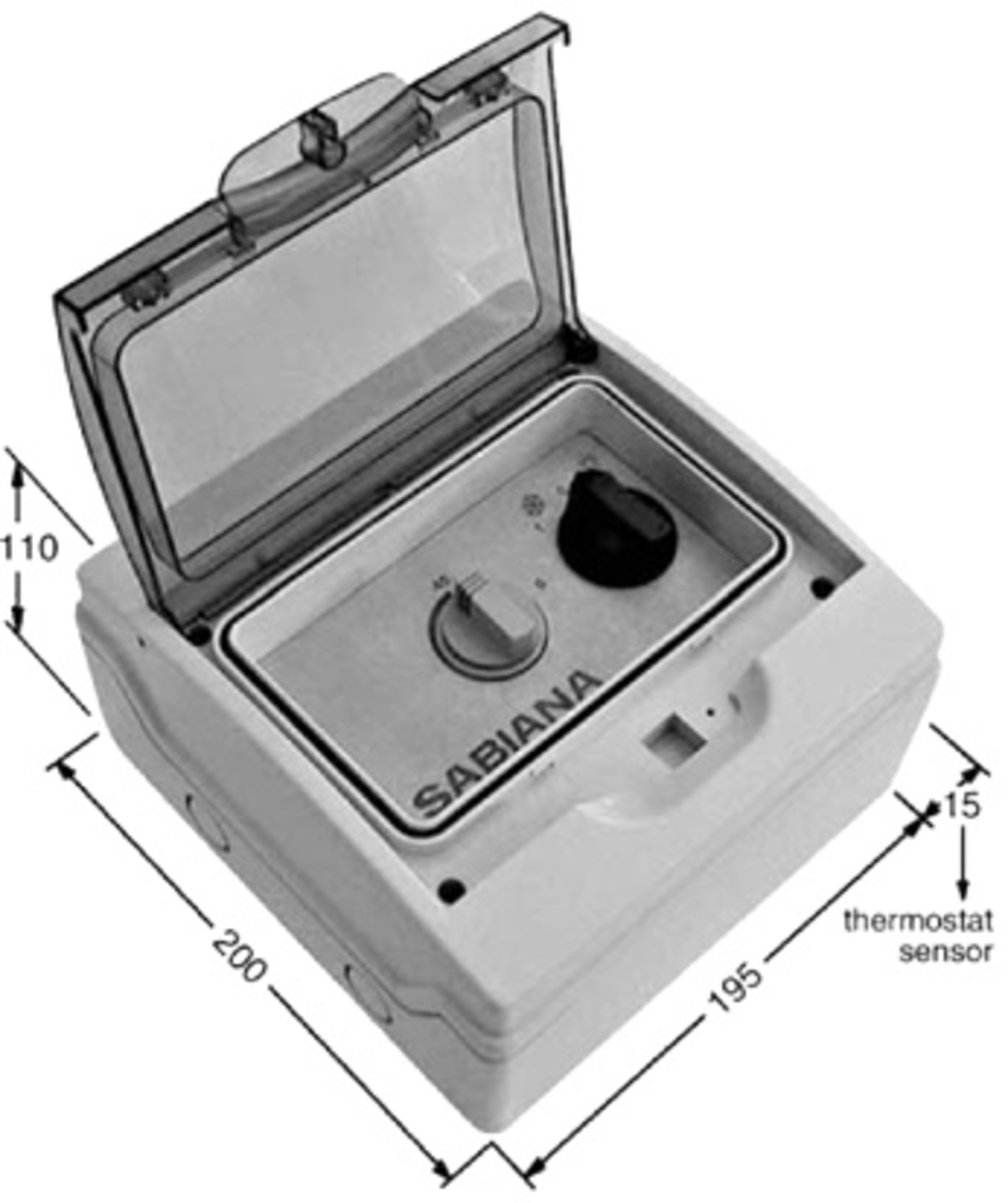 BS-2-ST manuell 2-trinnsbryter med termostat for Atlas aerotemper