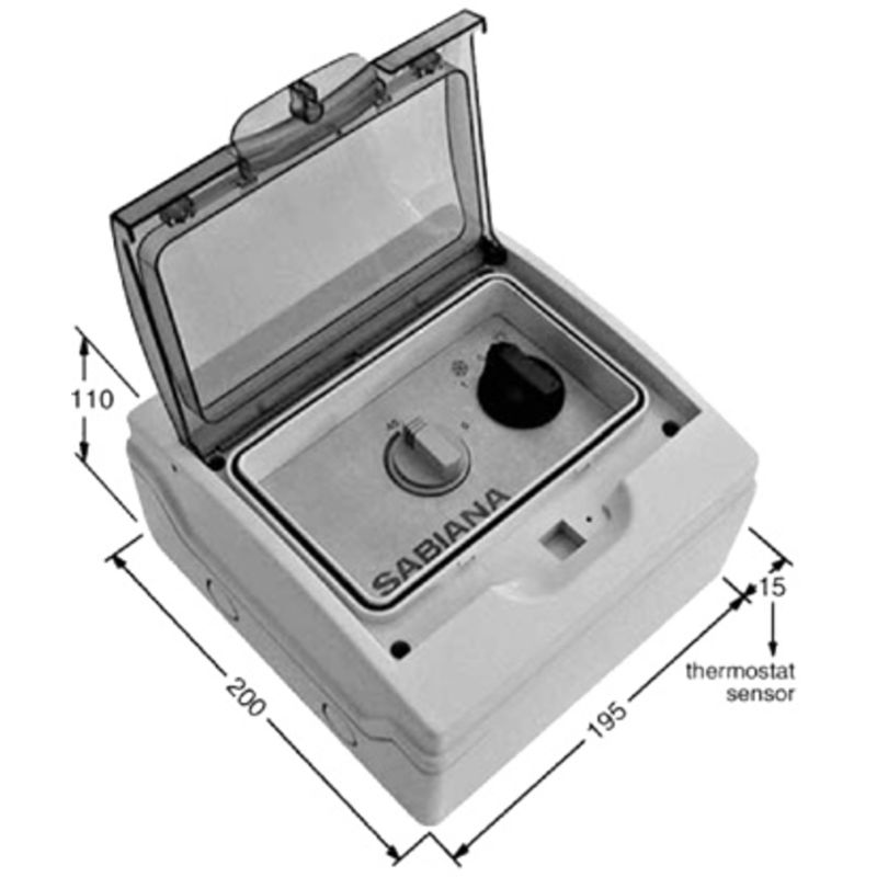 BS-2-ST manuell 2-trinnsbryter med termostat for Atlas aerotemper