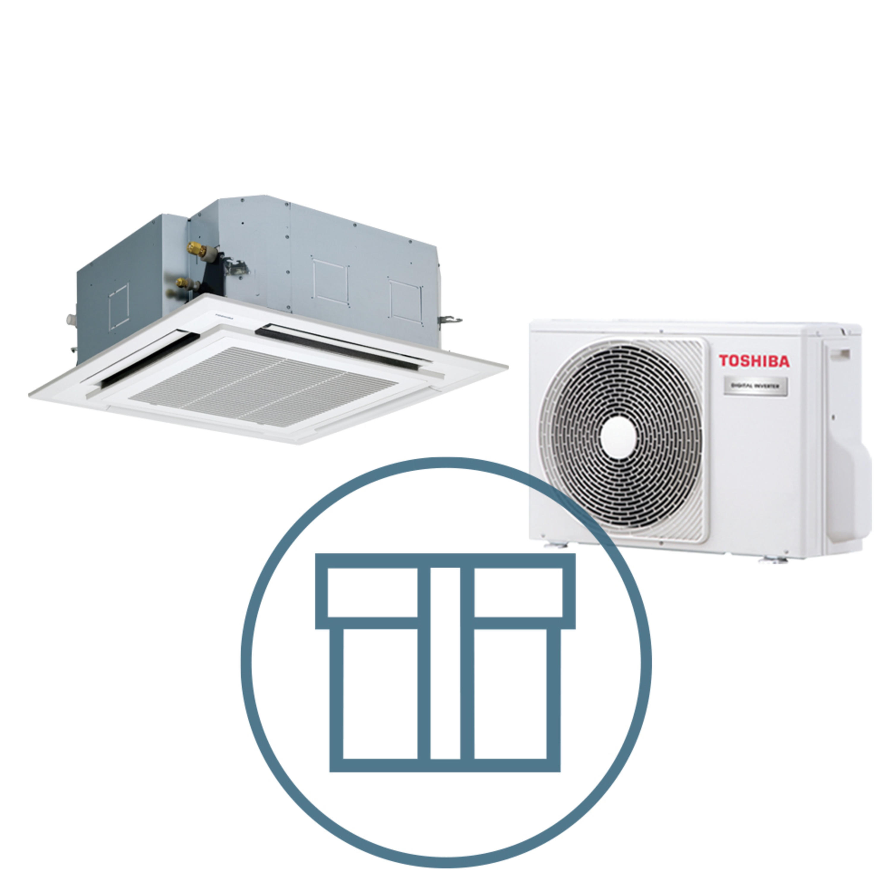 Digital Inverter 801 m/ 4-veis takkassett, hvit, systempakke luft-luft varmepumpe