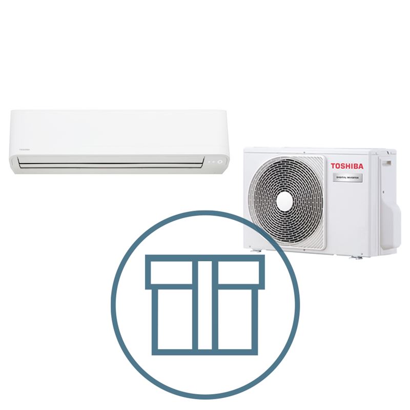 Digital Inverter 561 m/kompakt veggmodell, systempakke luft-luft varmepumpe