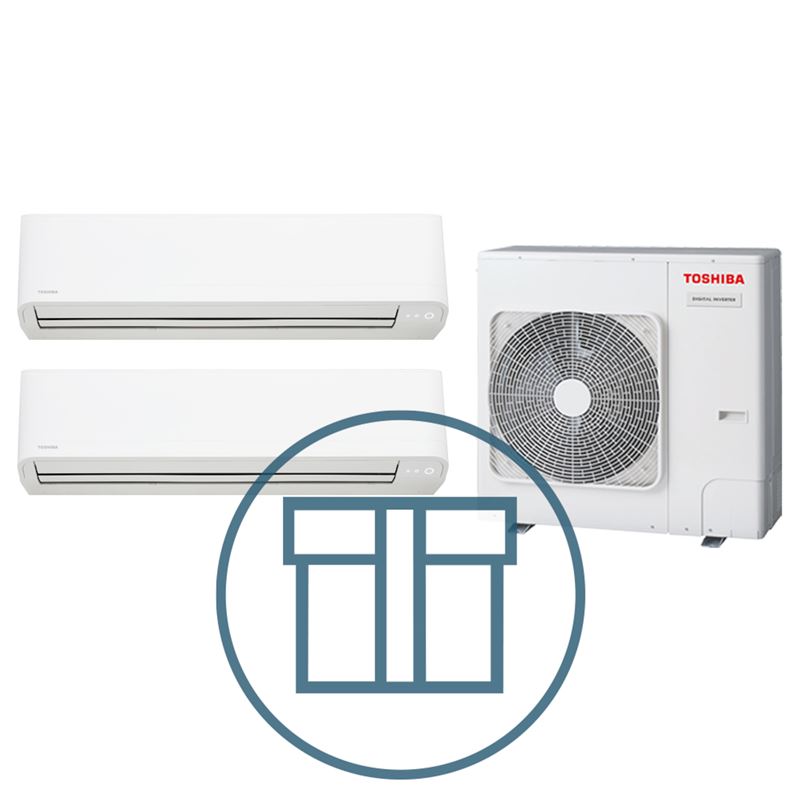 Digital Inverter 1101, m/2 x kompakt veggmodell, systempakke luft-luft varmepumpe