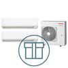 Digital Inverter 1401, m/2 x kompakt veggmodell, systempakke luft-luft varmepumpe