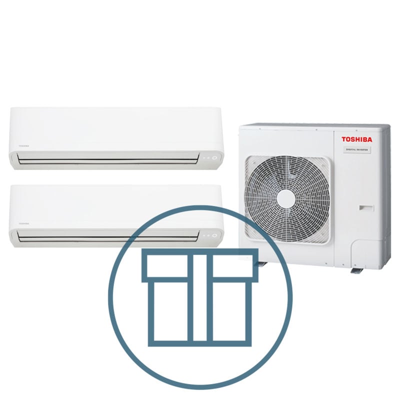 Digital Inverter 1101 m/ 2 x kompakt veggmodell, systempakke luft-luft varmepumpe