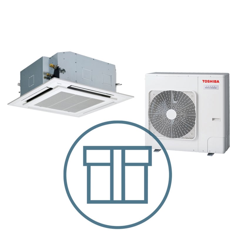 Digital Inverter 1401 m/ 4-veis takkassett, systempakke luft-luft varmepumpe