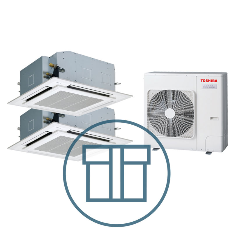 Digital Inverter 1101, m/2 x 4-veis takkassett, systempakke luft-luft varmepumpe