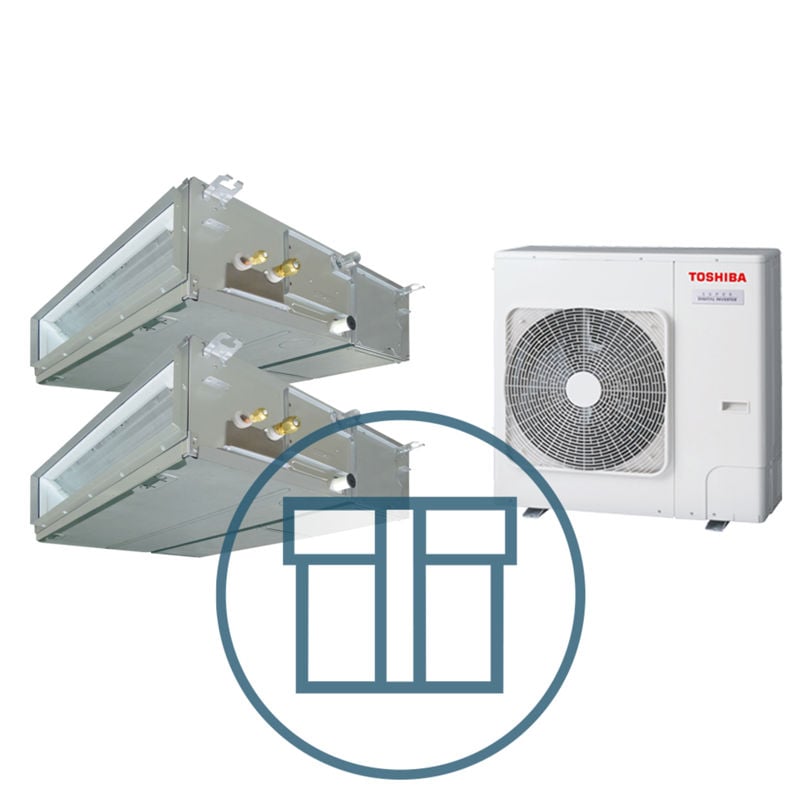 Digital Inverter 1401 m/ 2 x kanalmodell, systempakke luft-luft varmepumpe