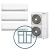 Digital Inverter 1601, m/ 3 x kompakt veggmodell, systempakke luft-luft varmepumpe