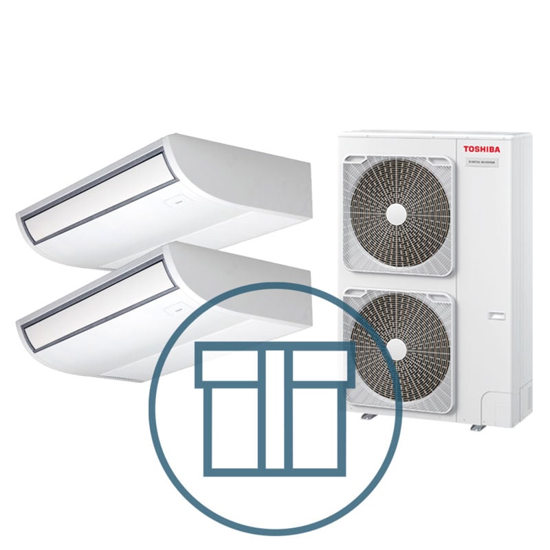 Digital Inverter BIG 2241 m/ 2 x takmodell, systempakke luft-luft varmepumpe