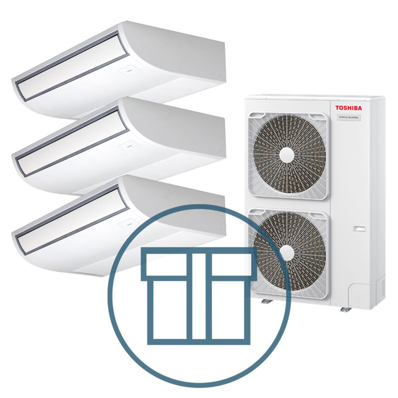 Digital Inverter BIG 2241 m/ 3 x takmodell, systempakke luft-luft varmepumpe