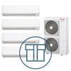 Digital Inverter BIG 2241 m/4x kompakt veggmodell, systempakke luft-luft varmepumpe