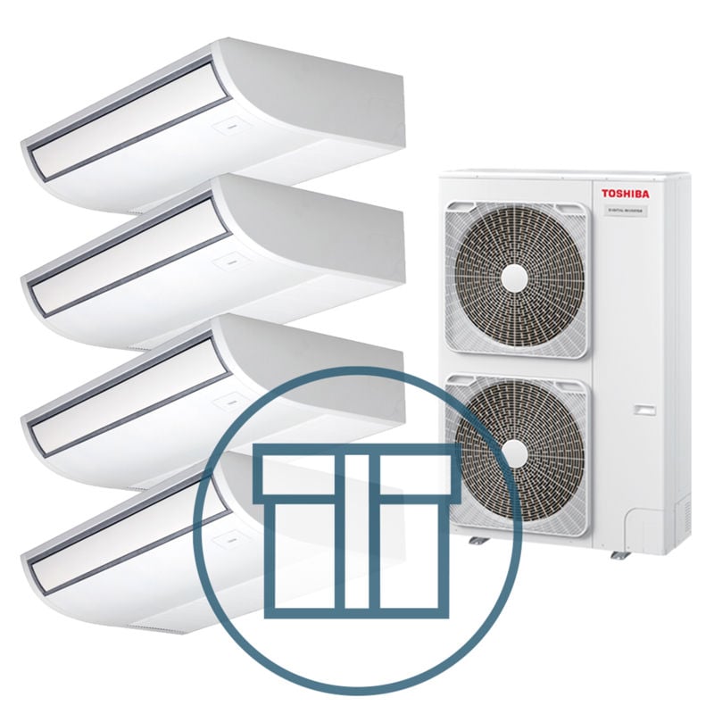 Digital Inverter BIG 2241 m/ 4 x takmodell, systempakke luft-luft varmepumpe