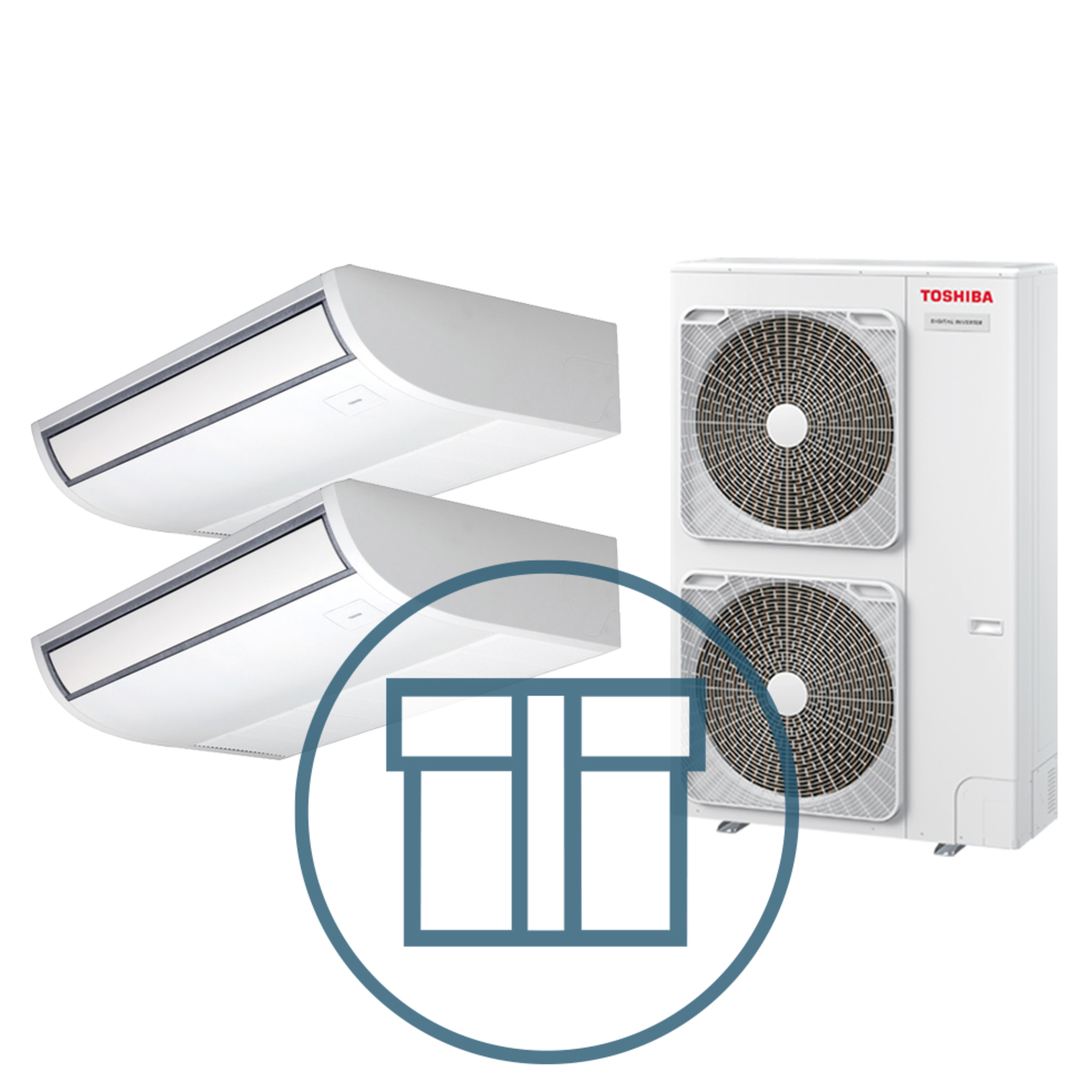 Digital Inverter BIG 2801 m/ 2 x takmodell, systempakke luft-luft varmepumpe