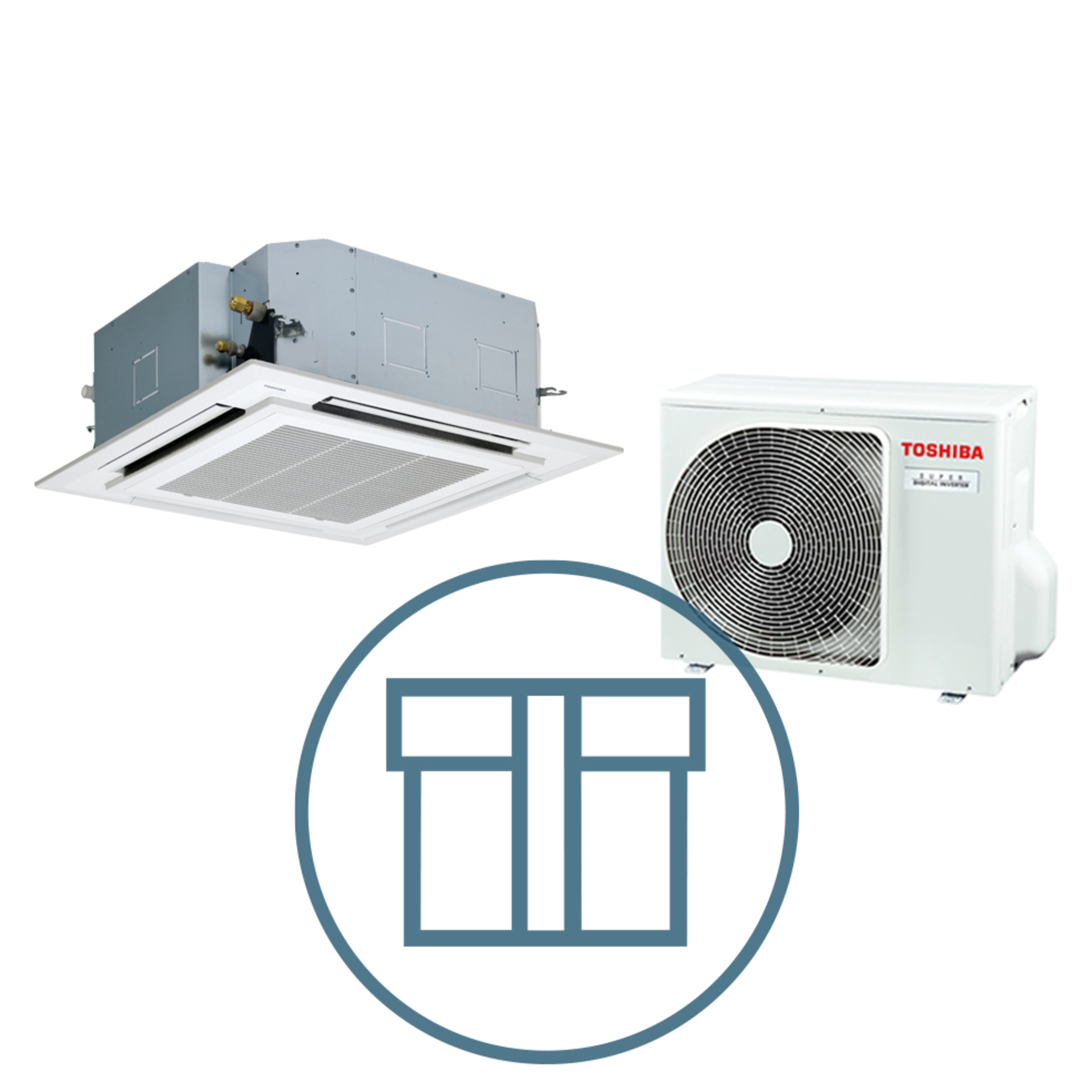 Super Digital Inverter 561 m/ 4-veis takkassett, hvit, systempakke luft-luft varmepumpe