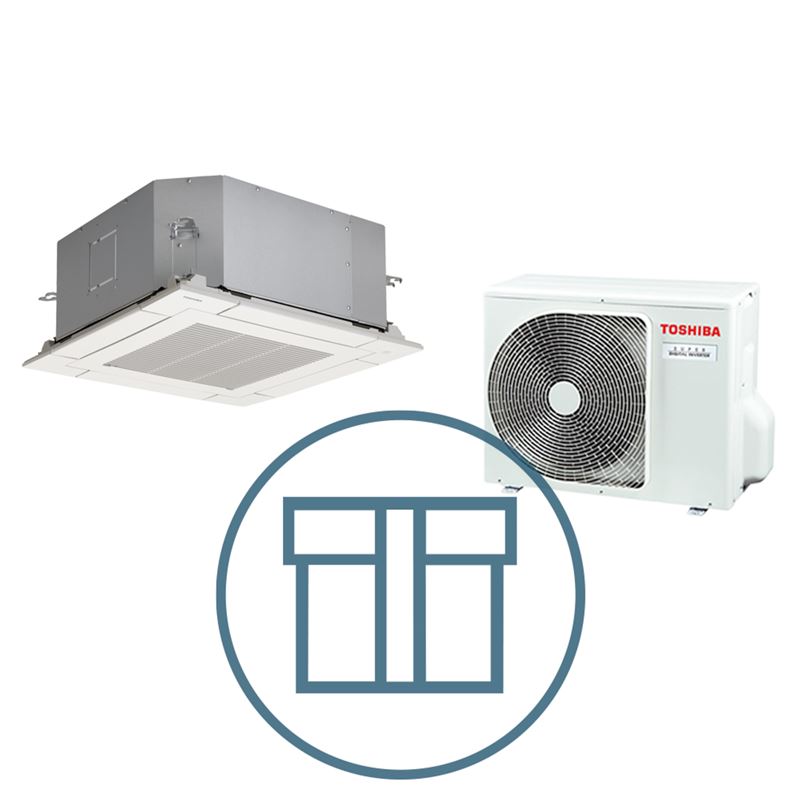 Super Digital Inverter 561 m/ 4-veis minikassett, systempakke luft-luft varmepumpe