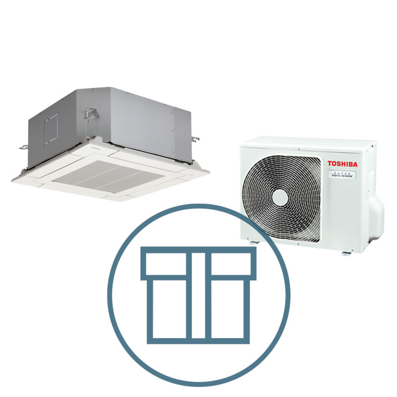 Super Digital Inverter 561 m/ 4-veis minikassett, hvit, systempakke luft-luft varmepumpe