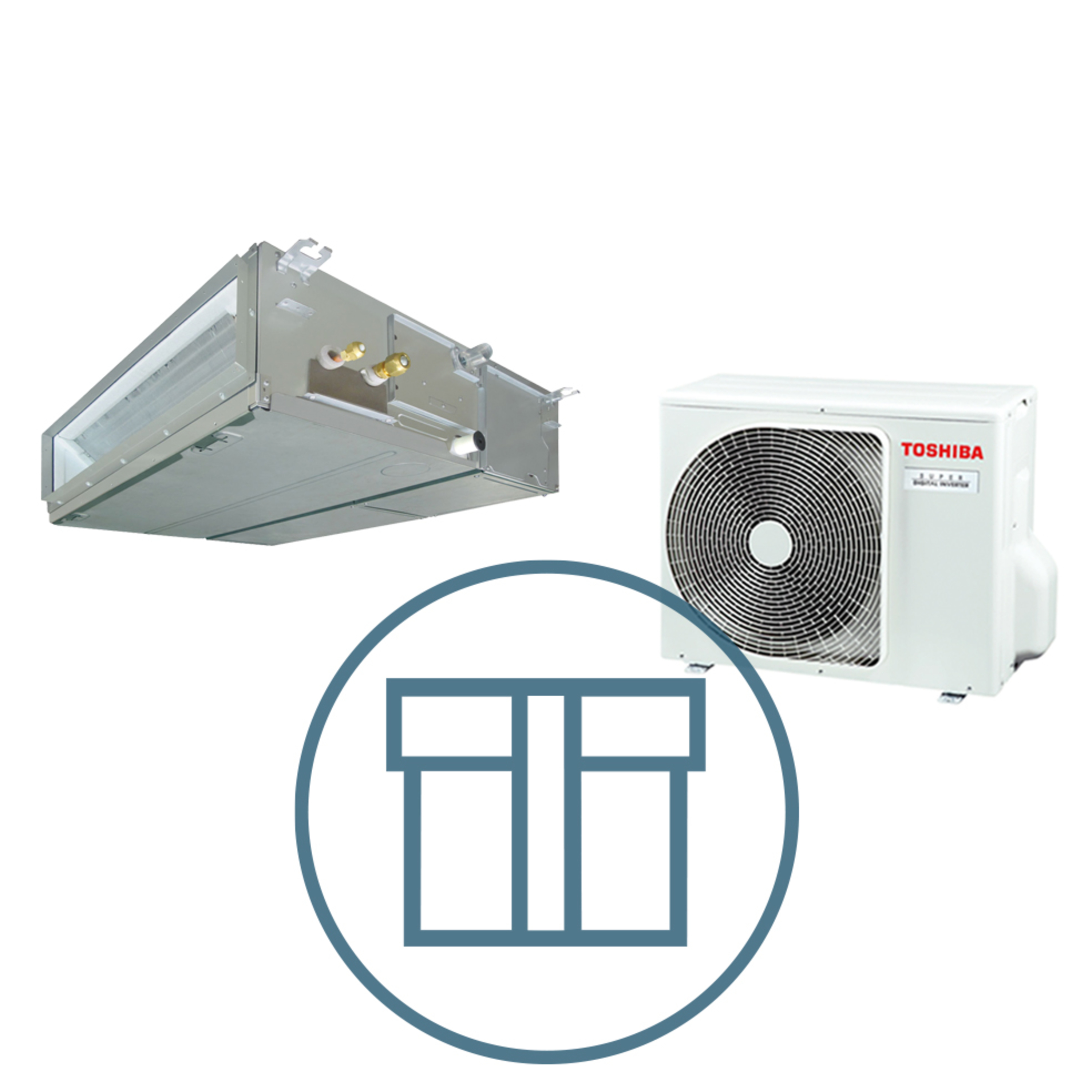 Super Digital Inverter 561 m/ kanalmodell, systempakke luft-luft varmepumpe