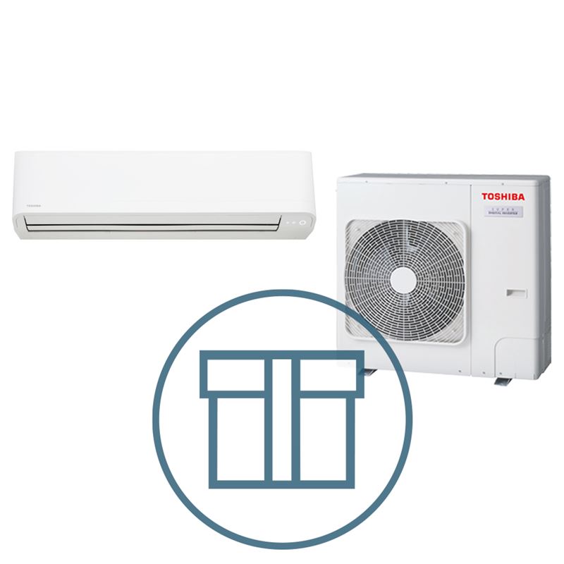 Super Digital Inverter 801 m/ kompakt veggmodell, systempakke luft-luft varmepumpe