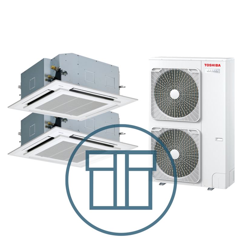 Super Digital Inverter 1101, m/ 2 x 4-veiskassett, systempakke luft-luft varmepumpe