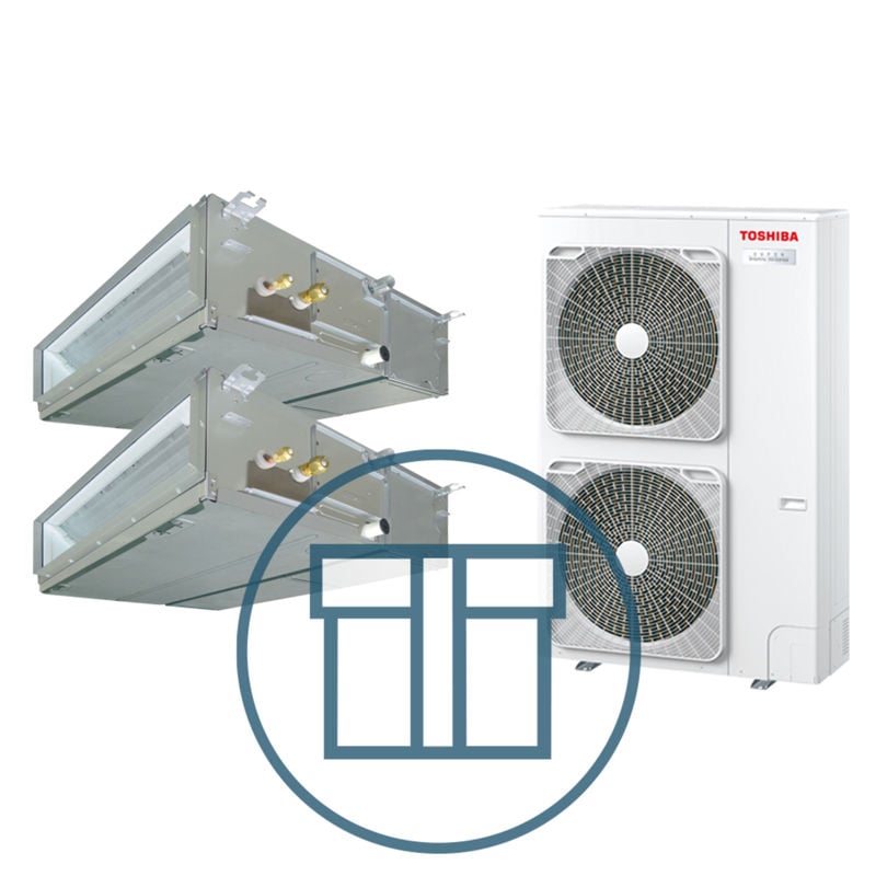 Super Digital Inverter 1101 m/ 2 x kanalmodell, systempakke luft-luft varmepumpe