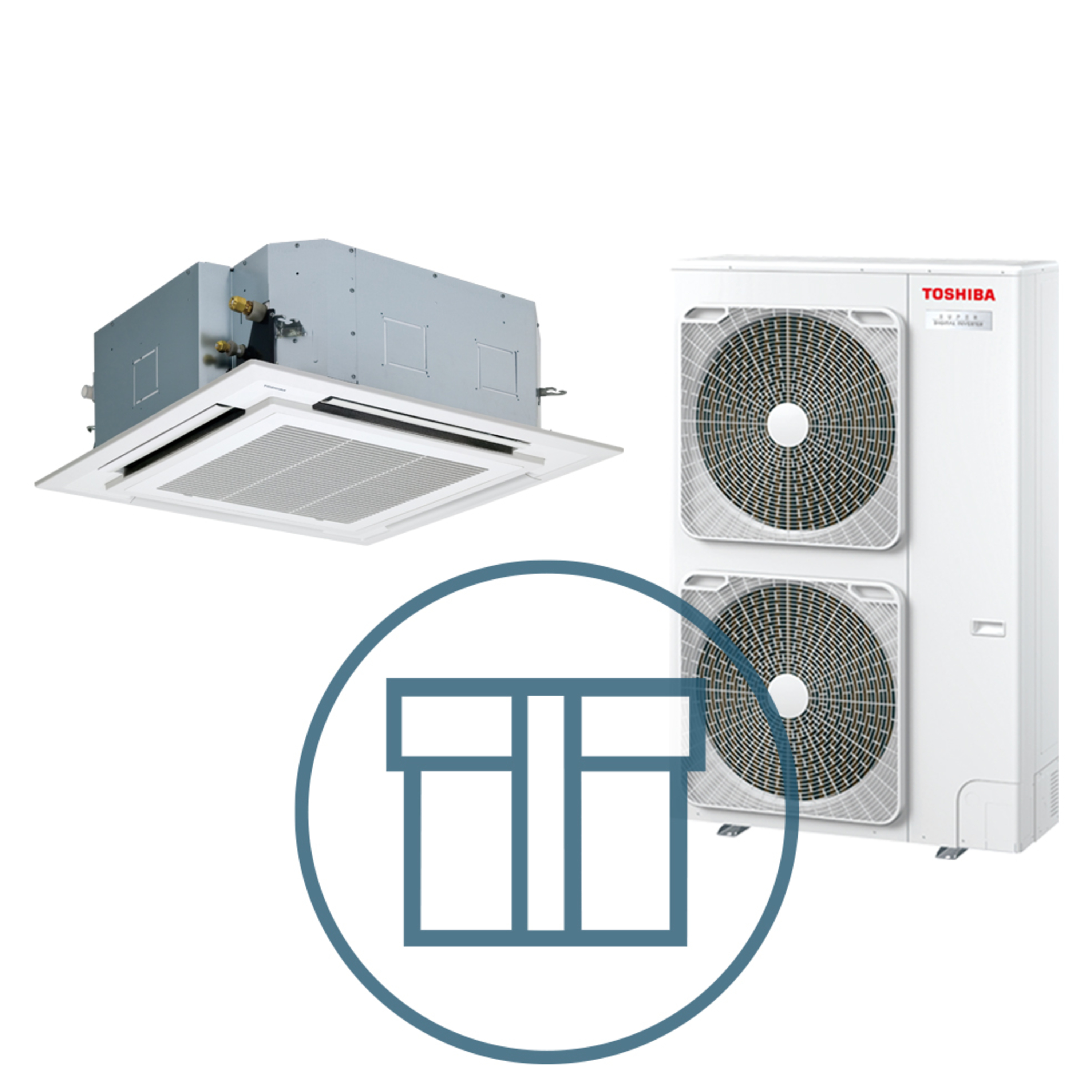 Super Digital Inverter 1401 m/ 4-veis takkassett, hvit, systempakke luft-luft varmepumpe