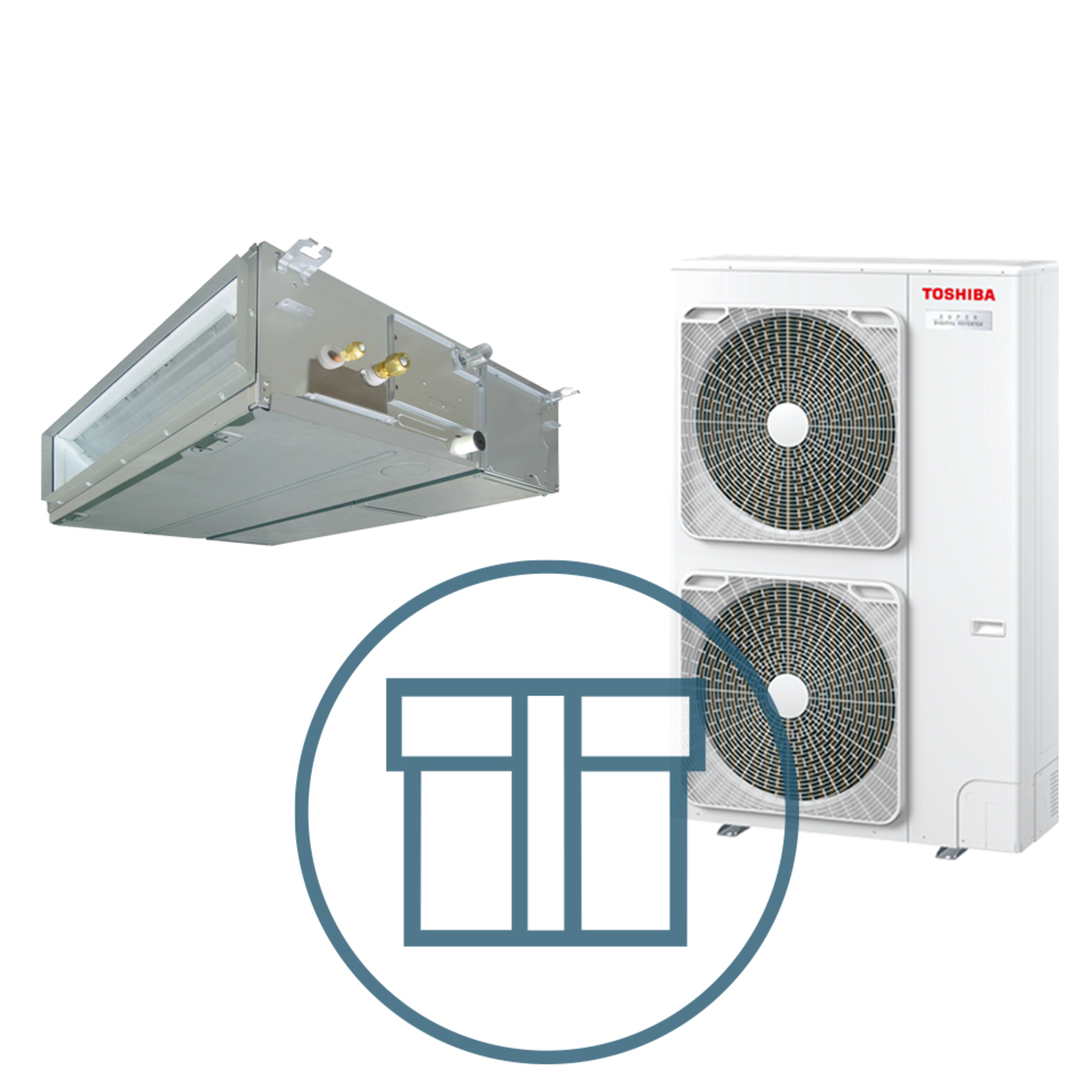 Super Digital Inverter 1401 m/ kanalmodell, systempakke luft-luft varmepumpe