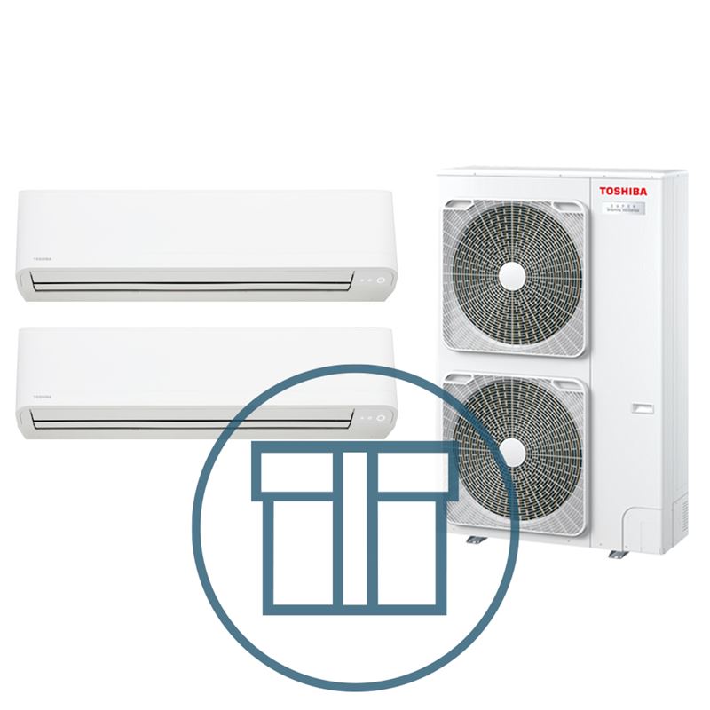 Digital Inverter BIG 2241 m/2 x h&#248;y vegg, systempakke luft-luft varmepumpe