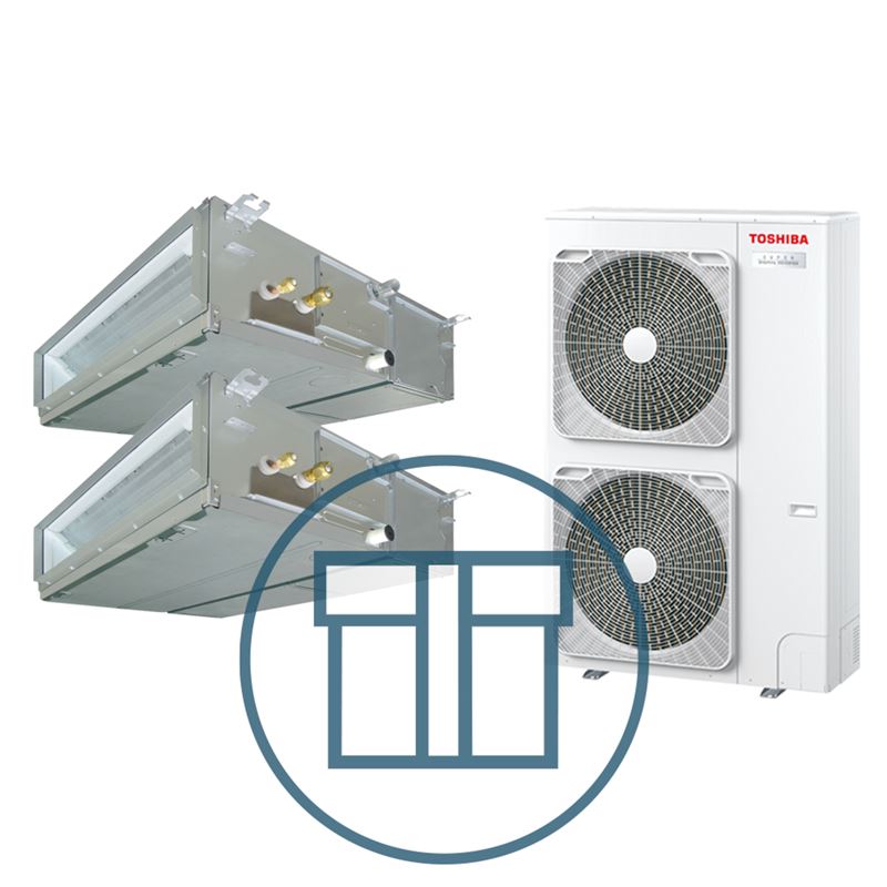 Super Digital Inverter 1401, m/ 2 x kanalmodell, systempakke luft-luft varmepumpe