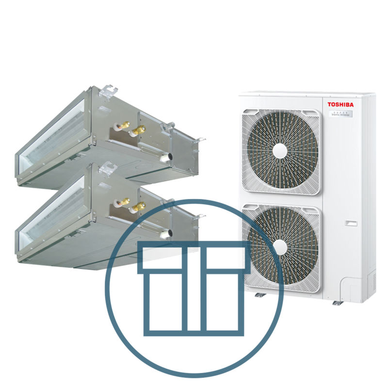 Super Digital Inverter 1401 m/ 2 x kanalmodell, systempakke luft-luft varmepumpe