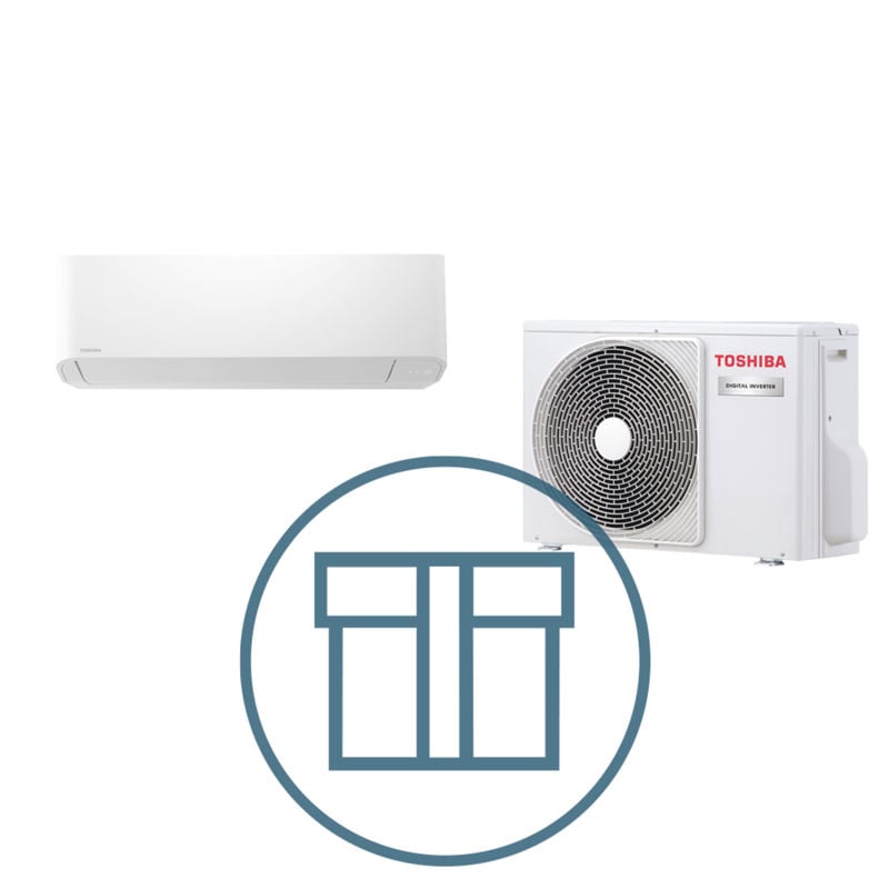 Digital Inverter 801 m/ kompakt veggmodell, systempakke luft-luft varmepumpe