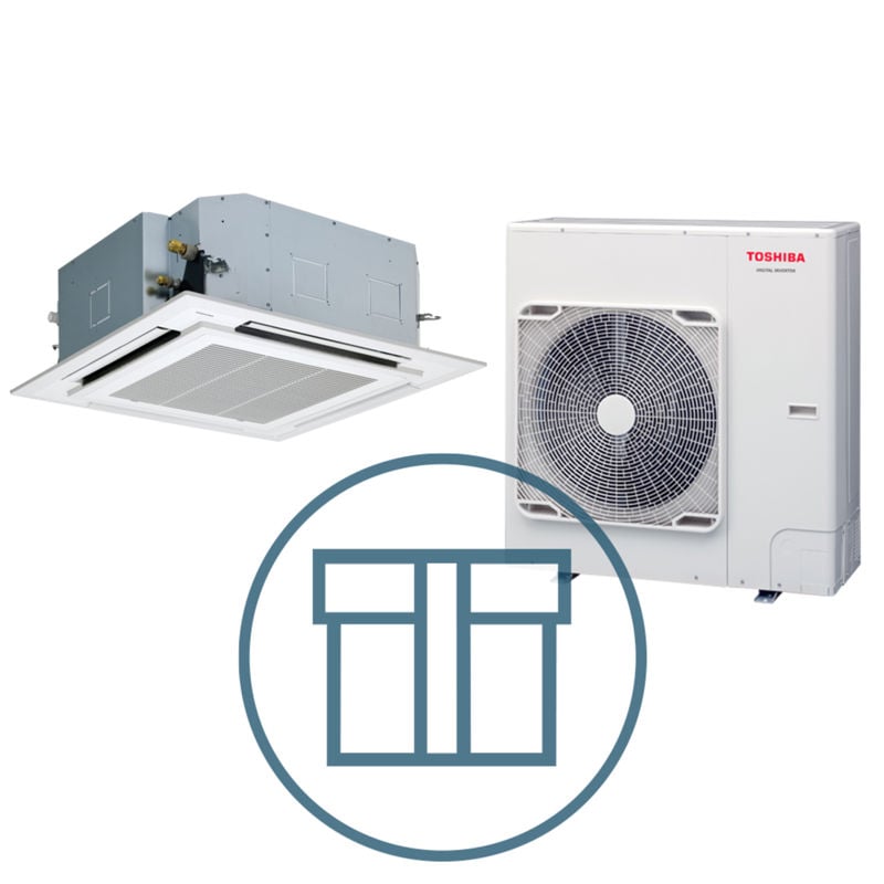 Digital Inverter 1602 m/ 4-veis takkassett, hvit, systempakke luft-luft varmepumpe