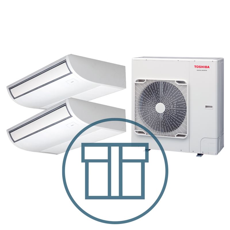 Digital Inverter 1602 m/ 2 x takmodell, systempakke luft-luft varmepumpe