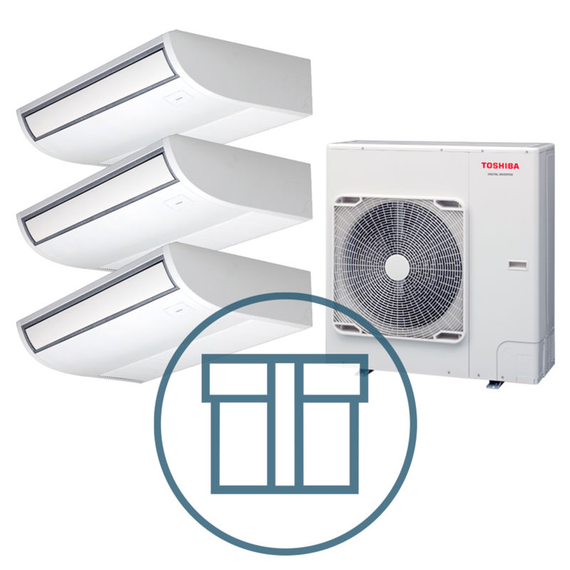 Digital Inverter 1602 m/ 3 x takmodell, systempakke luft-luft varmepumpe