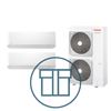 Digital Inverter BIG 2241 m/ 2 x kompakt veggmodell, systempakke luft-luft varmepumpe