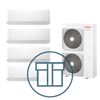 Digital Inverter BIG 2241 m/ 4x kompakt veggmodell, systempakke luft-luft varmepumpe