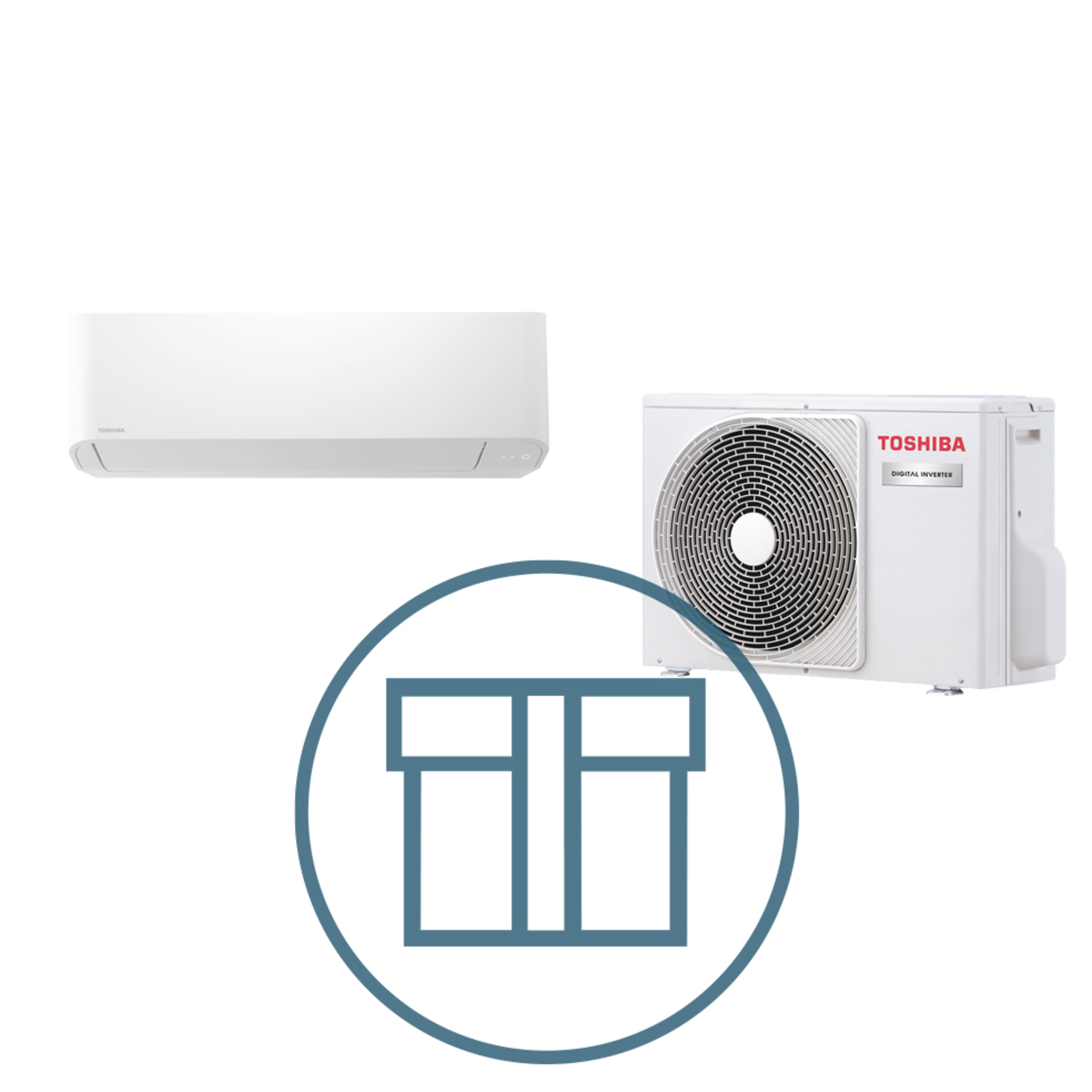 Digital Inverter 561-E1 m/ kompakt veggmodell, systempakke luft-luft varmepumpe