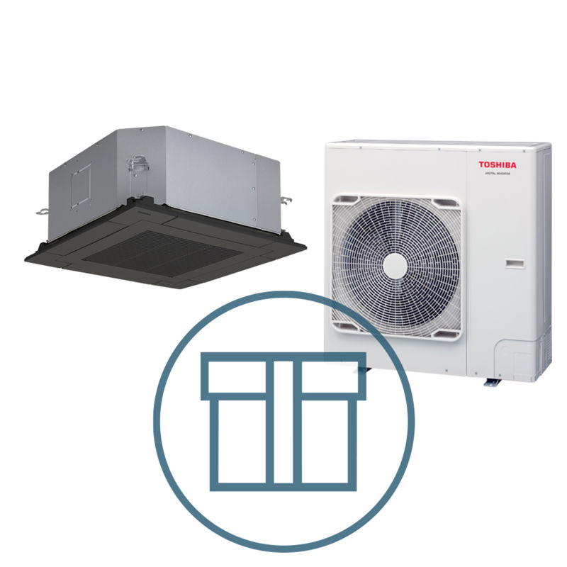 Digital Inverter 1102 m/ 4-veis takkassett, sort, systempakke luft-luft varmepumpe