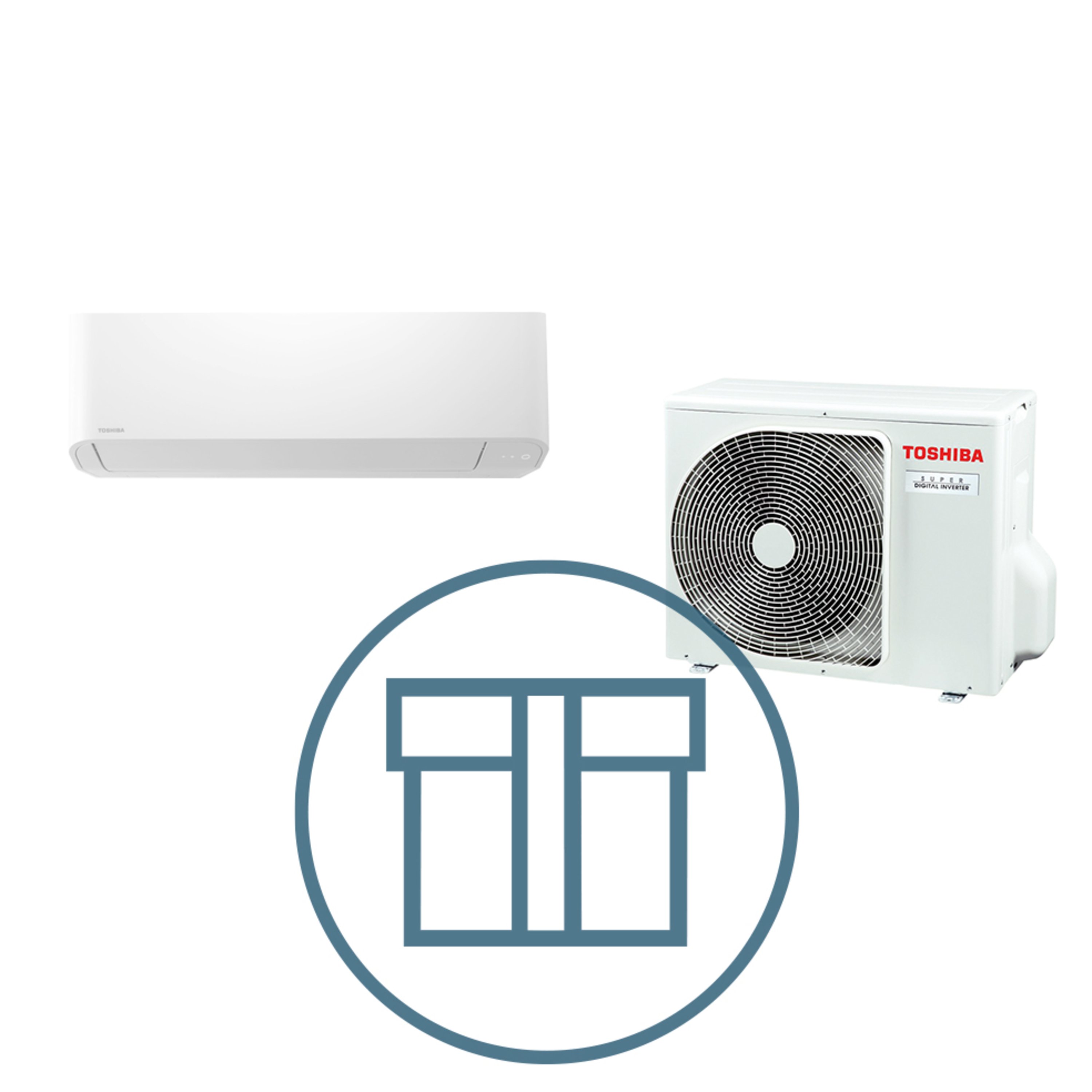 Super Digital Inverter 561 m/ kompakt veggmodell, systempakke luft-luft varmepumpe