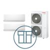 Super Digital Inverter 1101 m/ 2 x kompakt veggmodell, systempakke luft-luft varmepumpe
