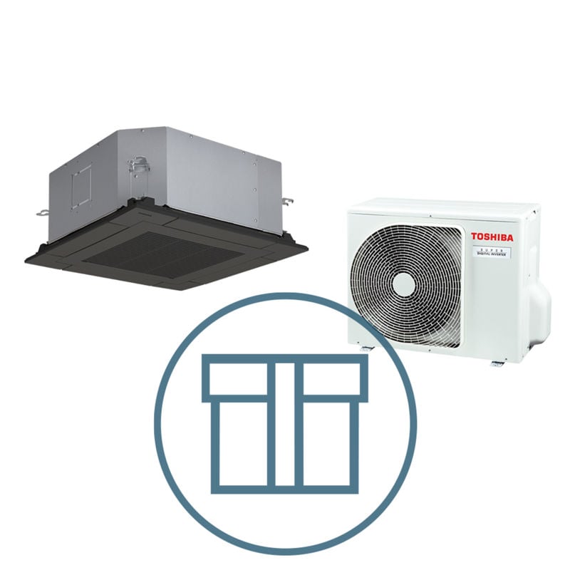 Super Digital Inverter 561 m/ 4-veis takkassett, sort, systempakke luft-luft varmepumpe