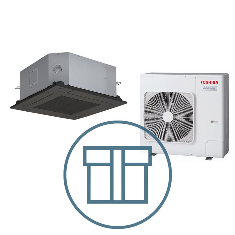 Super Digital Inverter 801 m/ 4-veis takkassett, sort, systempakke luft-luft varmepumpe