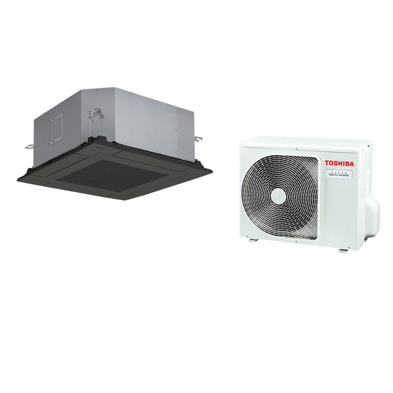 Super Digital Inverter 561 m/ 4-veis minikassett, sort, systempakke luft-luft varmepumpe