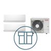 Digital Inverter BIG 2243 m/ 2 x veggmodell, systempakke luft-luft varmepumpe